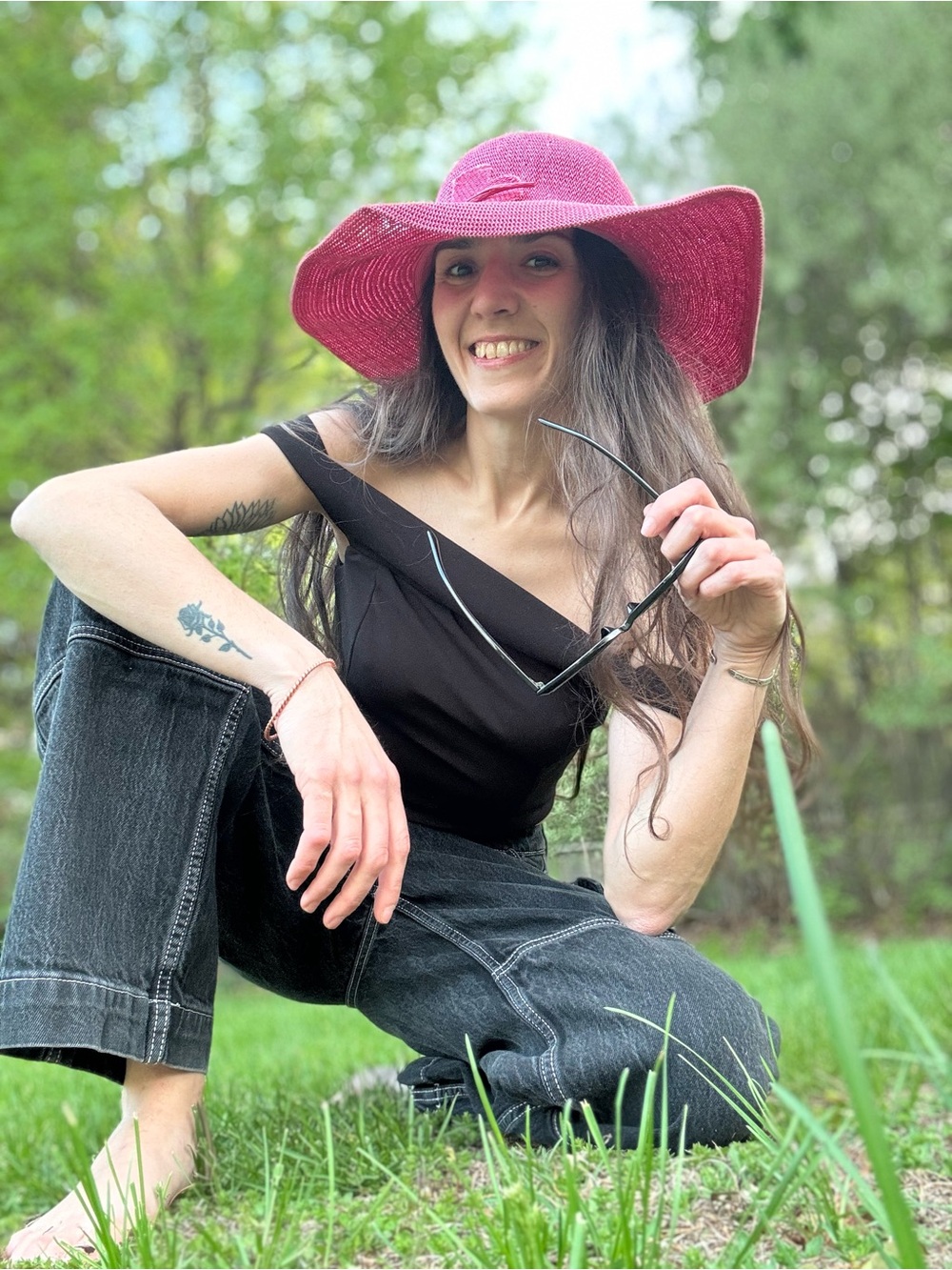 Vintage Pink Floppy Sun Hat